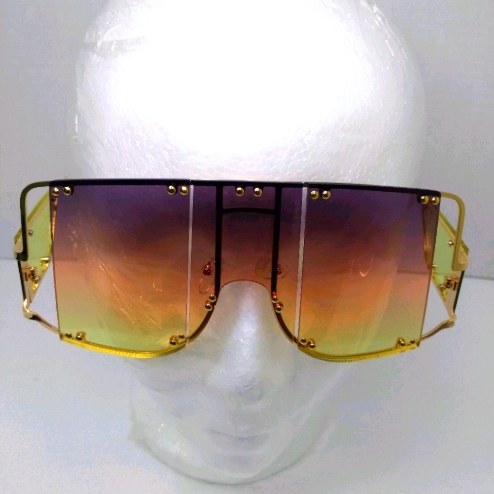 Hip Hop Style Purple/Gold Ombre Glasses